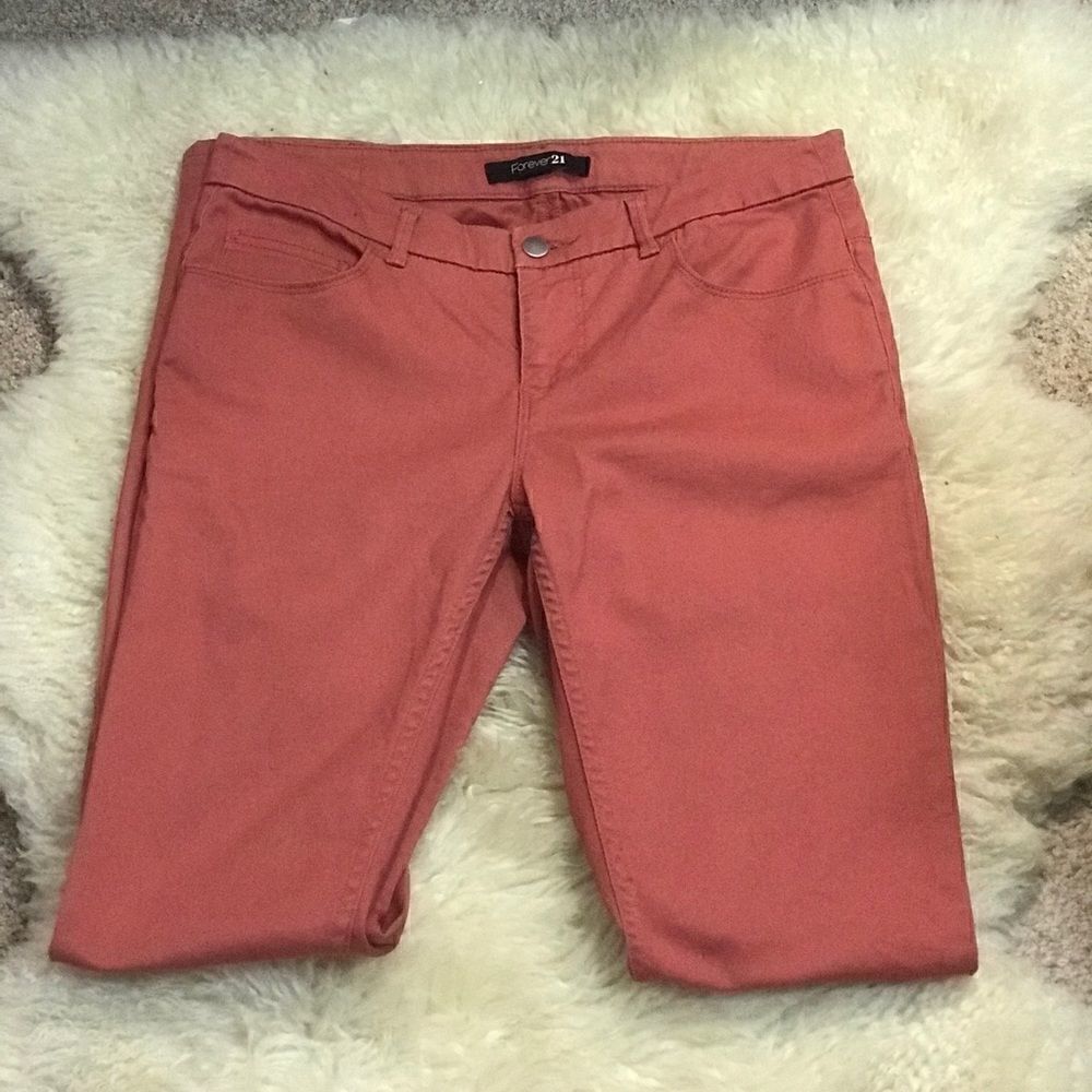 Forever 21 Coral Skinny Pants